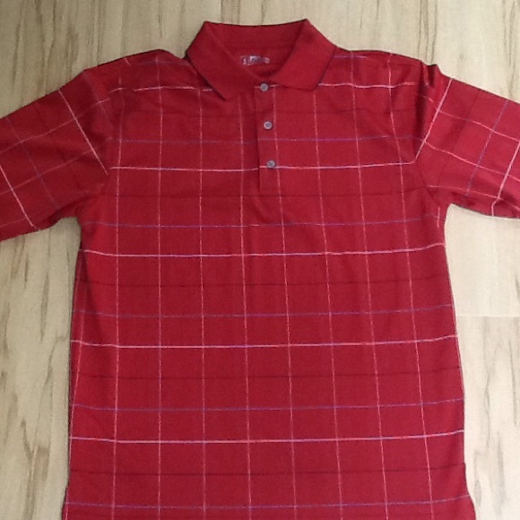 PGA Tour Men's Red Plaid Golf Shirt Medium - Picture 2 of 6